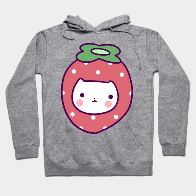 Strawberry Cat Face Hoodie by saradaboru